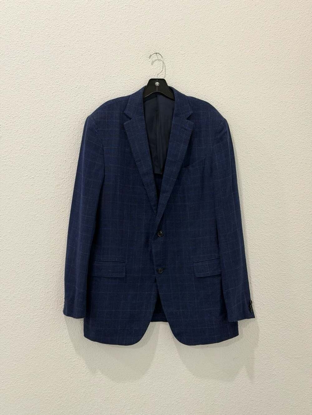 Ermenegildo Zegna Su Misura Cashmere Silk Hemp Plaid Blazer Size 52 L